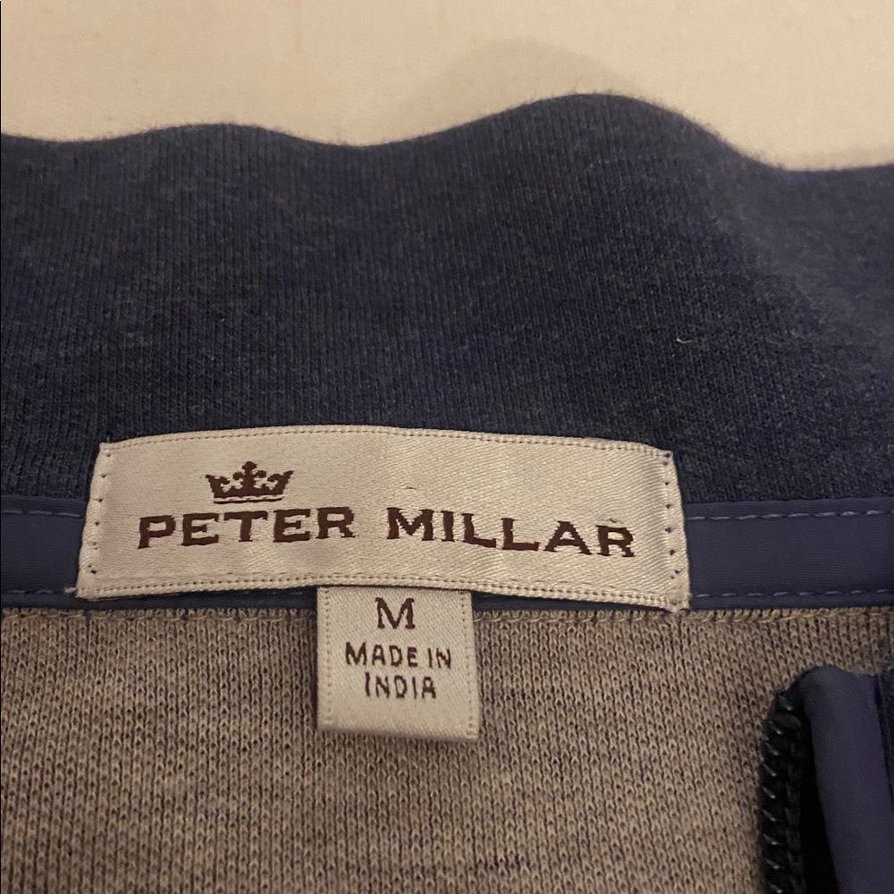 Peter Millar Dark Blue Zip-Up Sweater with Quilted Accents - Picture 3 of 10